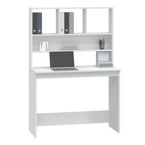Escritorio rectangular para computadora de madera de ingeniería blanca de 40.2x17.7x58.3 pulgadas - Product Image 4