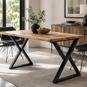 Traditional Metal <b>Table</b> Legs for Dining Furniture Capacity 2204lbs 2 Pcs <b>Black</b> Color DIY <b>Table</b> Legs Furniture Parts EDPTBL003 - Product Image 1