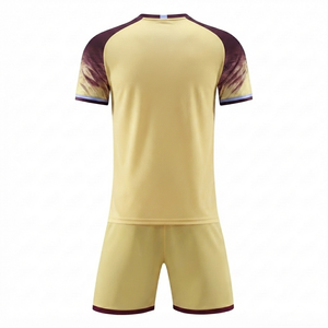 Maillot de football moutarde à manches courtes, écologique, antibactérien, en maille respirante à séchage rapide, léger, en Spandex/Polyester - Product Image 2