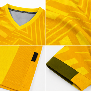 Uniforme de Fútbol Amarillo Personalizado, Conjunto de Camiseta y Pantalones Cortos de Poliéster Transpirable, Ropa Deportiva de Secado Rápido para Entrenamiento de Equipo para Hombre - Product Image 6
