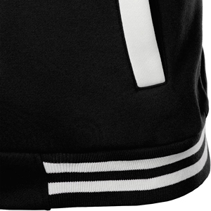 เสื้อแจ็คเก็ตเบสบอลวิทยาลัยแบบยูนิเซ็กซ์ OEM ผลิตตามสั่ง แบบ Bomber Varsity Letterman ลายการ์ตูน สองสี ซิป - Product Image 6