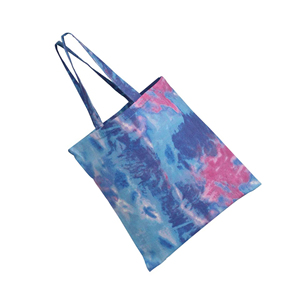 Top Quality Custom Logo And Size Tie Dye Cotton Canvas Tote <b>Bag</b> Contrast Color Shopping Shoulder <b>Bag</b> For Daily Travel - Product Image 3