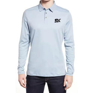 Camiseta Polo Lisa de Manga Larga para Hombre, Uso Casual, para Invierno, Moda para Uso en Exteriores - Product Image 1