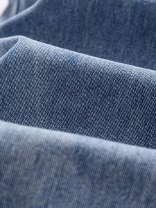 Jean cargo délavé bleu clair pour homme, coupe droite, taille élastique, 100 % coton, style streetwear décontracté, pantalon à cordon de serrage, vintage - Product Image 3