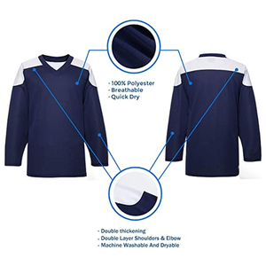 Maillot de hockey sur glace personnalisé 2026 pour adultes – Prix de gros, 100 % polyester, séchage rapide et respirant, nom d'équipe personnalisé disponible - Product Image 3