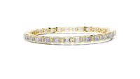 Pulsera de tenis KESARI DIAM de oro de 14 quilates con diamantes cultivados en laboratorio de corte esmeralda, joyería de lujo para mujer para bodas