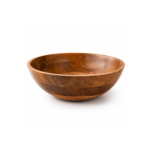 Bol à salade en bois d'acacia naturel |   Grand saladier rond en bois à grain unique pour fruits, pâtes, collations, cuisine et table à manger - Product Image 1