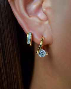 ต่างหูเพชรทรงกลมแท้เพาะเลี้ยงในห้องปฏิบัติการ พร้อมตัวเรือนทองคำแท้ 14K สำหรับเป็นของขวัญขอแต่งงานสำหรับคนรัก - Product Image 3