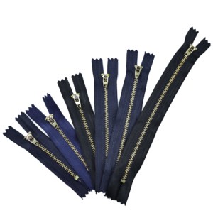 Custom 4YG 4.5YG Gold Metal Teeth <b>Zipper</b> for Jeans <b>Zippers</b> Copper - Product Image 3
