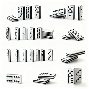 Juego de Dominó Acrílico Personalizado de 5 Capas, Venta al por Mayor de Dominós de Resina, Juego de Mesa de Dominó Acrílico Laminado en Blanco y Negro - Product Image 4