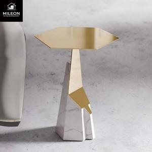 Tavolino da Caffè di Lusso <span class=keywords><strong>su</strong></span> <span class=keywords><strong>Misura</strong></span> con Base in Metallo di Alta Qualità e Design Moderno Elegante in Stile Europeo con <span class=keywords><strong>Piano</strong></span> in Marmo - Product Image 2