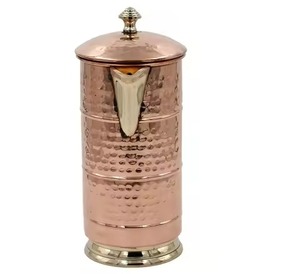 Premium Copper Water Serving Jug Pure Metal Pitcher for Kitchen Dining <b>Table</b> Ayurvedic Drinking Storage and Gift Ready Use - Product Image 1