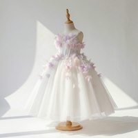 Robe de bal 3D Fée Fleurie pour Filles, Robe de Mariage, Robe de Soirée Princesse, Élégante, Formelle, Écologique, Longueur Cheville, pour Enfants et Adolescentes