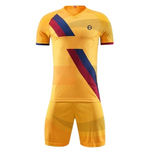 Cheap OEM Custom Soccer Uniform Set for Men Summer Team Name & Letter Design Short Sleeve Front Logo Quick Dry 100% Polyester - Product Image 1