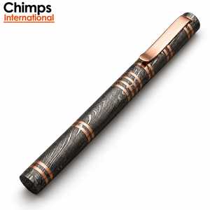 Damascus Steel Ballpoint Handcrafted <b>Pen</b> Copper Accents Pocket Clipper Retirement <b>Gift</b> Personalized Groomsman <b>Gift</b> - Product Image 4