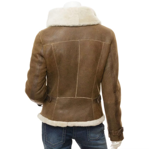 Chaqueta de Cuero de Oveja Genuina para Mujer, Diseño con Logotipo Personalizado, Impermeable, Forro de Algodón Transpirable, para Todas las Temporadas, Estilo Motero - Product Image 2