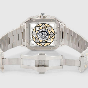 New Arrival Luxury Lab Diamond Quartz <b>Watch</b> Hip Hop Style 20mm Glass Band Square <b>Case</b> for Gifts Parties & Occasions - Product Image 2