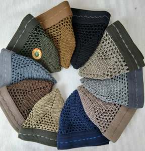 Chapeaux Kufi en maille respirante pour hommes – Bonnets tricotés décontractés été et hiver avec bande côtelée 100 % coton, broderie main pour l'extérieur - Product Image 4