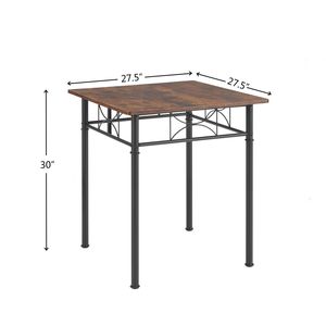 <b>Retro</b> Brown 3-Piece Kitchen <b>Dining</b> Room <b>Table</b> Set with Chairs - Product Image 5