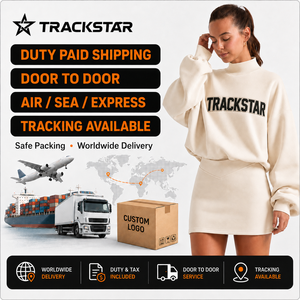 เสื้อสเวตเชิ้ตคอกลมทรงโอเวอร์ไซส์สำหรับผู้หญิงจาก TRACKSTAR INDUSTRY พร้อมตัวอักษรสีชมพูแบบ TAILGATING ปักลายแบบกำหนดเองสำหรับฤดูใบไม้ร่วง - Product Image 4