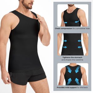 Custom Men Compression Undershirt Sleeveless Body Shaper Tank Top <b>Tummy</b> <b>Control</b> OEM Bulk Wholesale - Product Image 4