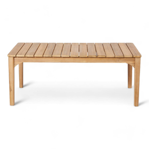 Solid Wood Garden Sofa Set with Teak Timber Frame Quick Dry Foam <b>Cushions</b> <b>Rectangular</b> Coffee Table and Lounge Chairs - Product Image 4