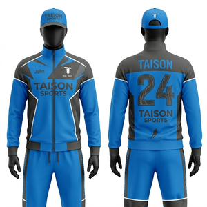 Traje Deportivo para Hombre, Premium, 280 GSM, Poliéster Interlock, Azul Carbón, Panel con Logotipo Sublimado Personalizado, Ropa Deportiva para Equipo - Product Image 1
