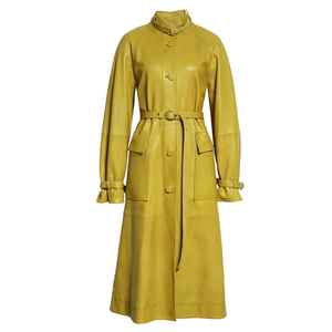 Gabardina Larga de Cuero PU para Hombre, Unisex, con Estampado, Logotipo Personalizado, Transpirable, Abrigo de Invierno con Cinturón Ajustable - Product Image 2