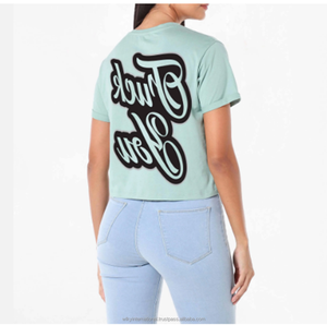 NOVEDAD DE VERANO 2024, camisetas populares con estampado personalizado para mujeres americanas, transpirable, 100% algodón, peso pesado, liso, tela informal alta - Product Image 6