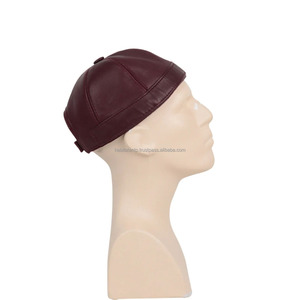 Chapeaux de Baseball personnalisés Bourgogne Réglable Pêcheur Bonnet Crâne Hommes Unisexe Bonnets En Cuir À La Main Casquette De Baseball - Product Image 5
