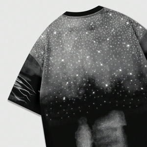 T-shirt personnalisé pour homme, style grunge punk, avec strass, col rond, manches courtes, décontracté, pour l'été, streetwear rave - Product Image 5