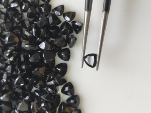 Natural Black Spinel 5MM Trillion Cut <b>Best</b> Quality Loose Gemstone Certified for Jewelry Making - Product Image 2