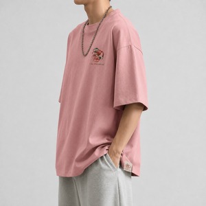 เสื้อยืดคอตตอนถักทรงโอเวอร์ไซส์สำหรับผู้ชาย ดีไซน์เปล่าสำหรับสั่งทำ บริการ OEM ระบายอากาศได้ดี เป็นมิตรกับสิ่งแวดล้อม เสื้อผ้าสตรีทแวร์สำหรับฤดูร้อน - Product Image 3