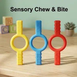 Mordedor Sensorial de Silicona para Bebés, Grado Alimenticio, Suave, Juguete Masticable para Estimulación Oral Infantil - Product Image 4