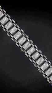 Bracelet de montre présidentiel en or blanc 14 carats, entièrement pavé de diamants de laboratoire certifiés IGI, style hip-hop, chaîne statement - Product Image 2