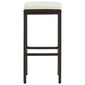 Ensemble de 3 tabourets de bar en rotin PE marron avec repose-pieds standard - Product Image 4
