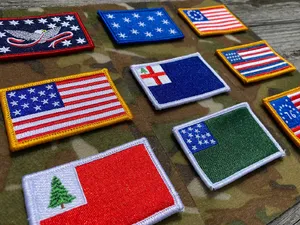 Patch brodé circulaire avec drapeaux croisés des États-Unis et d'Allemagne, appliqué thermocollant en tissu pour cadeaux - Product Image 5