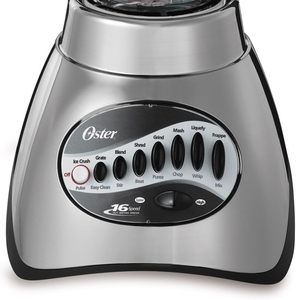 Licuadora Oster Classic Series de 16 Velocidades con Picadora de Alimentos y Jarra de Vidrio, Níquel Pulido - Product Image 3