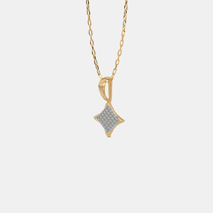 Collar con Colgante de Diamante Cultivado en Laboratorio, Geométrico, en Forma de Cometa, Oro Amarillo de 14K - Product Image 4