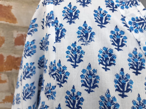 ชุดเดรสยาวผ้าฝ้ายอินเดียพิมพ์ลายบล็อกด้วยมือ พร้อมเสื้อคลุมปักลายดอกไม้ ชุดเดรสยาวสำหรับผู้หญิง ของขวัญสำหรับเธอ - Product Image 2