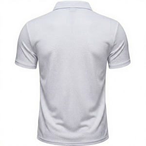 Polo de Hombre Gris Oscuro, Manga Corta, Cuello con Botones, Informal, Transpirable, de Algodón Tejido, Color Sólido, Corte Regular - Product Image 4