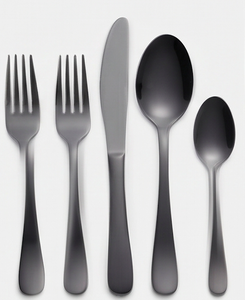 Ensemble de couverts minimalistes noir mat, résistant au lave-vaisselle, pour mariage et utilisation sur table - Product Image 3