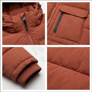 Veste Parka à capuche et col montant pour homme, manteau streetwear épais et chaud, tissu en toile, coupe-vent de couleur unie, nouvelle collection d'hiver - Product Image 4