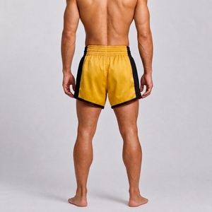 กางเกงมวยไทยคิกบ็อกซิ่งผู้ชายแบบแห้งเร็ว น้ำหนักเบา ผ้าซาติน สำหรับฝึกซ้อมและแข่งขัน พร้อมปักโลโก้ตามสั่ง - Product Image 2