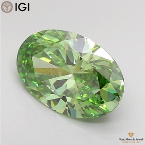 เพชร CVD ที่ปลูกในห้องปฏิบัติการ รูปทรงวงรี น้ำหนัก 2.00 กะรัต สีเขียวแฟนซีสดใส ความสะอาดระดับ VS1 พร้อมใบรับรอง IGI สำหรับจี้แฟนซีสุดพิเศษ - Product Image 3