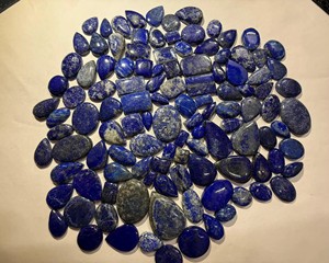 Lote de Cabujones de Lapislázuli Natural, Gemas Sueltas Pulimentadas y Lisas, Formas Surtidas, Azul Intenso, Piedra de Pirita Dorada, para Joyería - Product Image 2