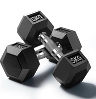 Dumbbell Hexagonal Besi Padat Berlapis Elektroplating dengan Lapisan Karet dan Pegangan Nyaman untuk Latihan Tubuh, Lengan, Kaki 5-40kg Sepasang Unisex