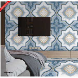 Elegantes Azulejos de Porcelana con Acabado Brillante Tipo Bookmatch, Tamaño 60x120cm 600x1200mm 24x48 Pulgadas, Diseño de Loseta con Aspecto de Mármol para Paredes y Pisos Interiores de Primera Calidad - Product Image 1
