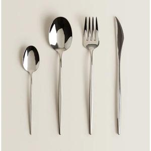 Juego de cubiertos de metal elegante de 4 piezas, tenedores, cuchillos y cucharas plateados, aptos para lavavajillas, juegos de cubiertos elegantes para la venta. - Product Image 5