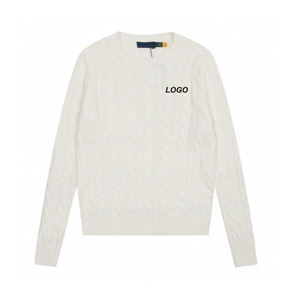 Suéter Personalizado para Hombre, Mezcla de Algodón, Cuello Alto, Logotipo Bordado, Tejido de Cable, para Primavera - Product Image 1